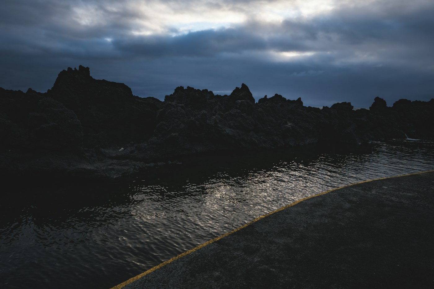 Volcanic shoreline and Atlantic water at the Biscoitos natural pools on Terceira Island